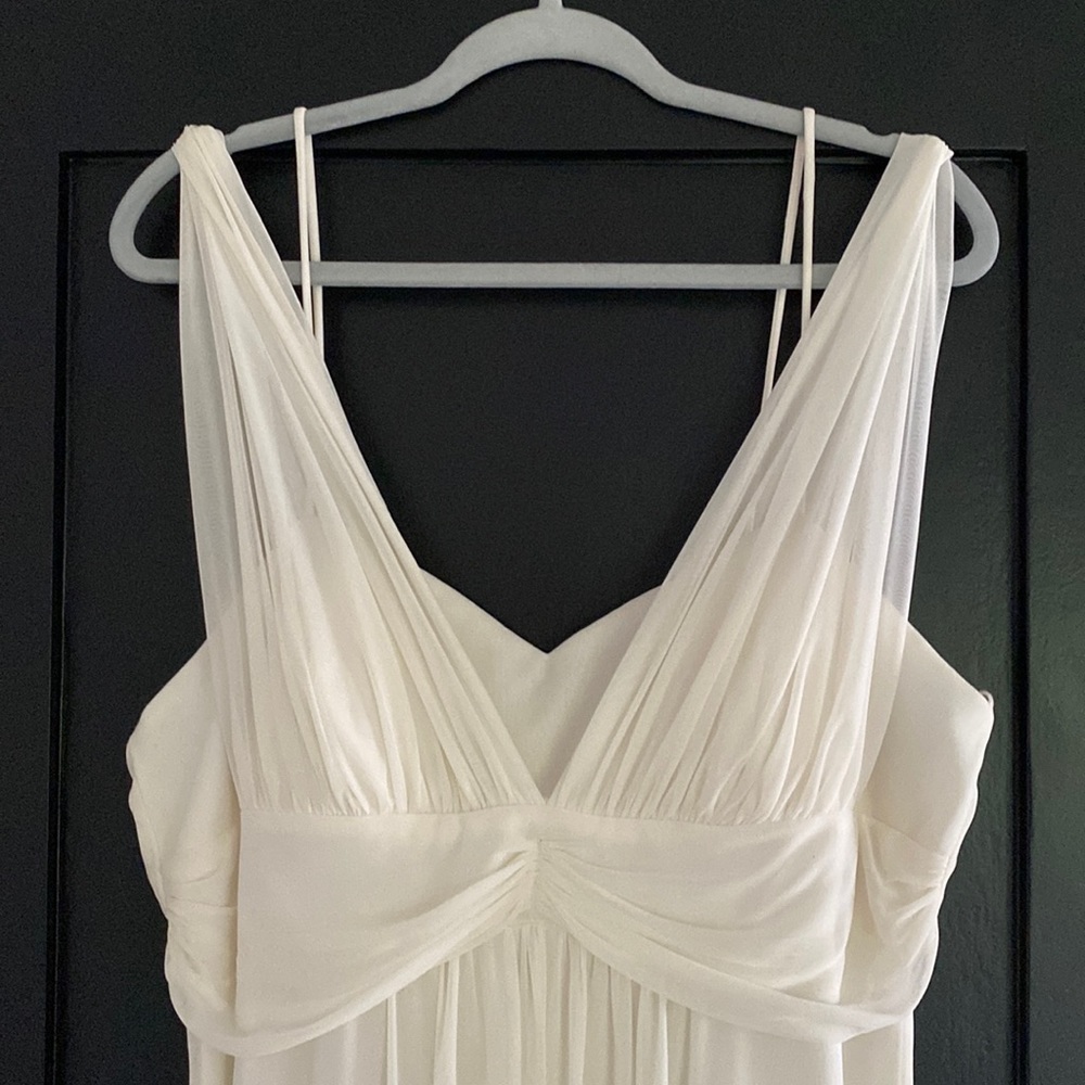 Stunning Women’s Empire Waist Spaghetti Strap Wedding Dress Ivory Sz 3XL